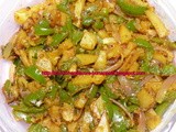 Baby Potato Capsicum Masala Stirfry ( a Microwave recipe)