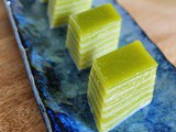 Indonesian Pandan Coconut Kuey Lapis (印尼椰奶班兰千层糕）