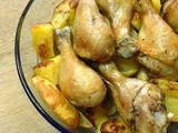Roast chicken with lemon & rosemary roast potatoes ..柠檬烤鸡和迷迭香烤马玲薯