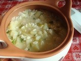 Italian leek and potato soup with rice