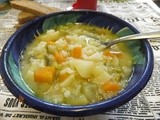 Rice and vegetables Italian soup and book review