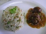 Chinese Manchurian Balls in hot garlic sauce