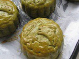 Coconut Custard Matcha Mooncake @ 广式椰丝绿茶月饼