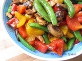 Stir Fried Green Pea & Bell Pepper With Miso Paste