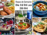 Planning repas de semaine du 14 au 20/04