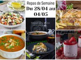 Planning repas de semaine du 28/04 au 04/05