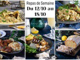 Planning repas semaine 42 : le menu d’octobre du 12 au 18