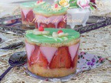 Pudding aux fraises comme un fraisier