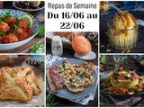 Recettes pour le repas de la semaine 16 au 22/06