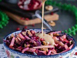 Salade de chou rouge aux pommes et tahini