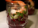 Verrine betterave et crevettes pour apéros