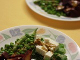 Beetroot, peas and cheese salad