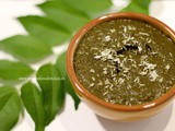 Curry leaves and coconut chutney