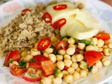 Halloumi, Chickpea salsa and Quinoa salad