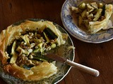 Courgette, feta and walnut tart