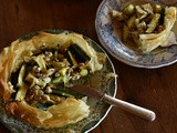 Courgette, feta and walnut tart