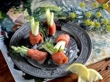 Salmon, apple and dill amuse bouches…and a touch of green