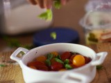 Tomato, parmesan and basil clafoutis