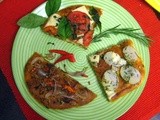 Focaccia - 3 ways | Tomato-Cheese-Basil | Potato-Rosemary | Caramelized Onion-Chilly