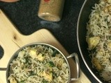 Methi Paneer Pulav | Fenugreek Leaves and Cottage Cheese Pilaf