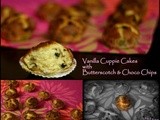 Vanilla Cuppie Cakes with Butterscotch and Choco Chips [Eggless]