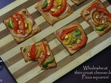 Wholewheat thin-crust cheese-less Pizza squares