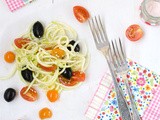 Mediterranean pasta in the raw