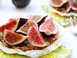 Raw rustic tart with caramel chocolate filling & figs