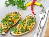 Stuffed white aubergines