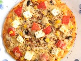 Tomato, Corn, Paneer and Mushroom Pizza