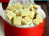 Christmas Shortbread Bites | Eggless Funfetti Shortbread Tidbits | Easy Cookies Recipe