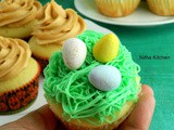 Easter Basket Cupcakes | Vanilla Yogurt Cupcakes with Chocolate Butter Cream Frosting From Scratch