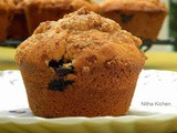 Eggless Blueberry Muffins with Crumb Topping
