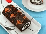 Ornamental Cake Roll | Chocolate Cake Roll with Whipped Cream Filling Recipe