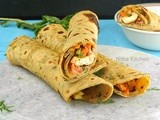 Paneer Tikka Kati Roll | Vegetarian Chapathi Roll Recipe