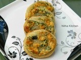 Spinach Cheese Swirls Using Homemade Puff Pastry | Savory Pastry Pin Wheels