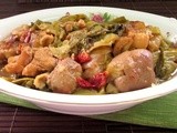 Braised pork knuckle with mustard cabbage