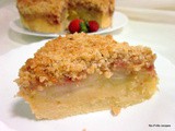 Strawberry, apple crumble cake