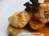 Médaillons van lotte met bisque de homard karamelsaus