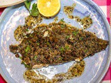 Tarbot met grenobloise saus en gefrituurde kappers