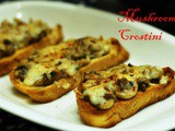 Crispy and Creamy Mushroom Cheese Crostini