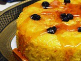 Saffron Lemon Blueberry Cake with Lemon Caramel Sauce