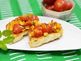 Tomato & Corn Bruschetta/ Tastiest Bruschetta Recipe
