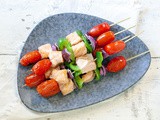 Barbecued salmon kebabs