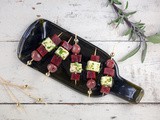 Beet and feta skewers