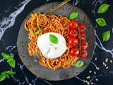 Burrata pasta with tomato sauce