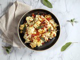 Cauliflower risotto with sage and ham - incredibly creamy and flavorful