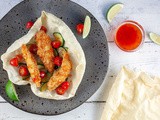 Crispy chicken and zucchini poppadoms