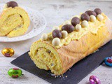 Easter cake roll with mango