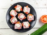 Ham and herbed cheese cucumber bites